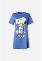 Pijama De Snoopy Azul Manga Corta Para Mujer XS de Snoopy