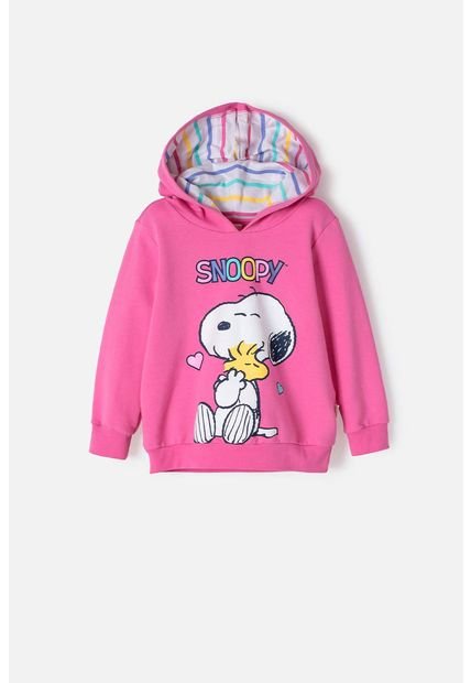 Buzo De Snoopy Con Capucha Rosado Para Niña 2T A 5T 5T