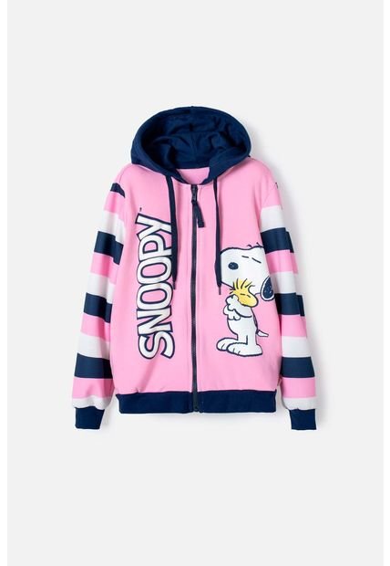 Buzo De Snoopy Con Cierre Rosado Para Niña 8