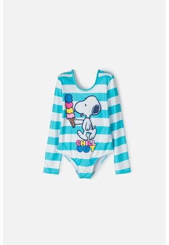 Vestido De Baño De Snoopy Blanco Y Turquesa Con Estampado Para Niña 6 Snoopy