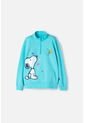 Buzo De Snoopy Azul Turquesa Con Cierre En Cuello Para Niña 10 de Snoopy