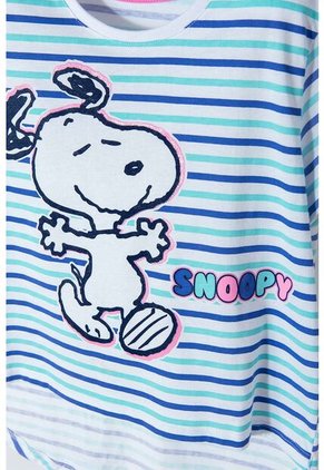 Camiseta De Snoopy Multicolor Cuello Redondo Para Niña 10