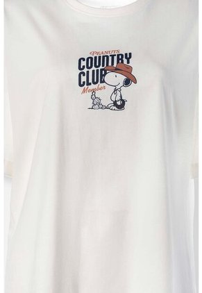 Camiseta De Snoopy Oversized Fit Para Mujer XS