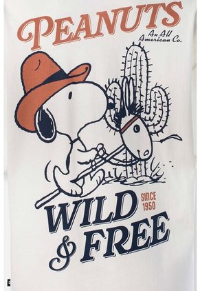 Camiseta De Snoopy Oversized Fit Para Mujer XS