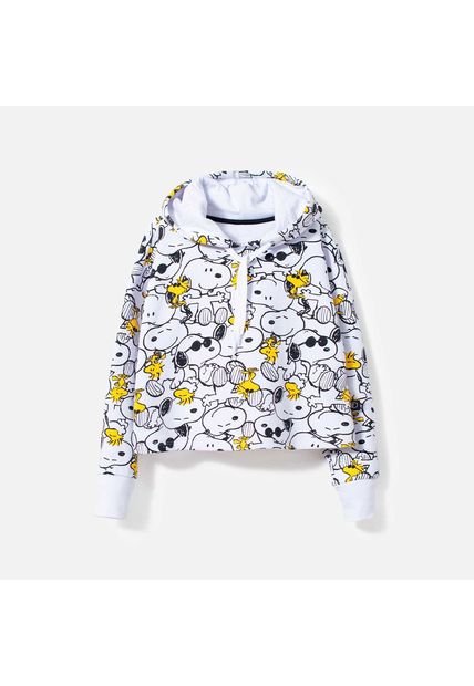 Buzo De Snoopy Con Capucha Blanco Para Niña 10