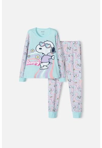 Pijama De Snoopy Con Pantalón Largo Multicolor Para Niña 12 Snoopy