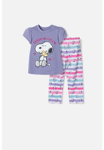 Pijama De Snoopy Con Pantalón Largo Multicolor Para Niña 2T A 5T 4T