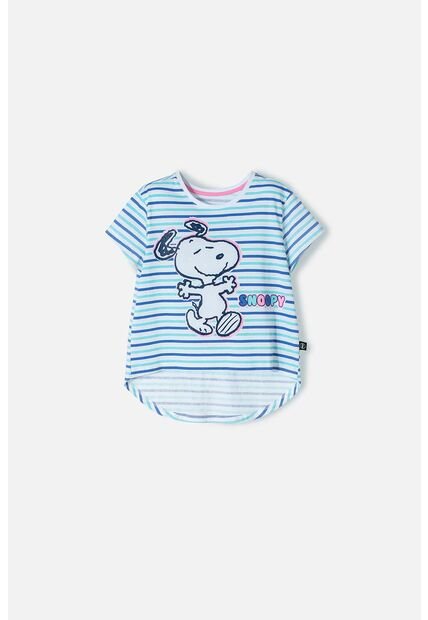 Camiseta De Snoopy Multicolor Cuello Redondo Para Niña 10