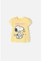 Camiseta De Snoopy Manga Corta Amarilla Para Niña 2T A 5T 4T de Snoopy
