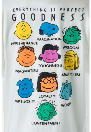 Camiseta De Snoppy Marfil Manga Corta Para Género Neutro S