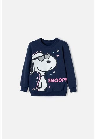Buzo De Snoopy Cerrado Azul Para Niña 2T A 5T 4T Snoopy