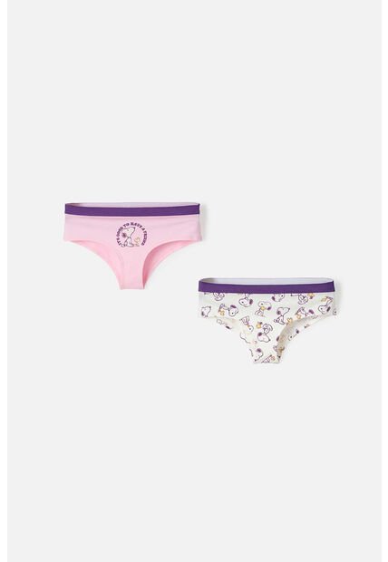 Pack X2 Panties De Snoopy Marfil Y Rosa Pastel Para Mujer XL