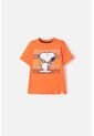 Camiseta De Snoopy Manga Corta Naranja Para Niño 2T A 5T 5T de Snoopy