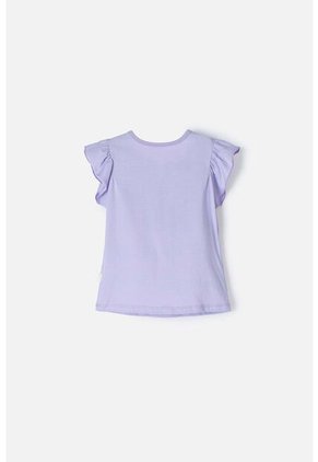 Camiseta De Snoppy Manga Corta Lila Para Niña 2T A 5T 2T