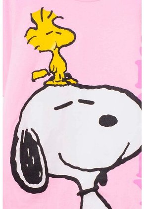 Pijama De Snoopy Con Pantalón Largo Rosada Para Mujer S