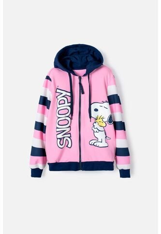 Buzo De Snoopy Con Cierre Rosado Para Niña 4 Snoopy