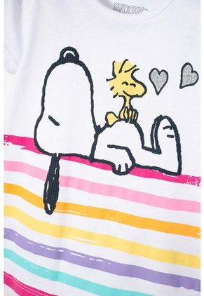Conjunto De Snoopy Manga Corta Multicolor Para Niña 2T A 5T 3T