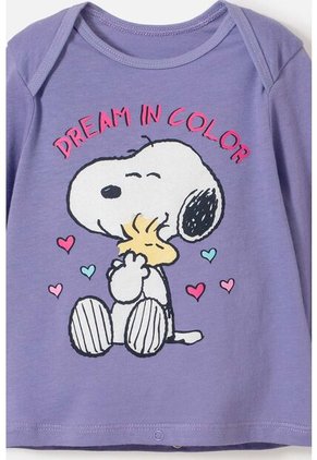 Pijama De Snoopy Pantalón Largo Multicolor Para Bebé Niña 12-18