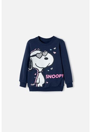 Buzo De Snoopy Cerrado Azul Para Niña 2T A 5T 4T