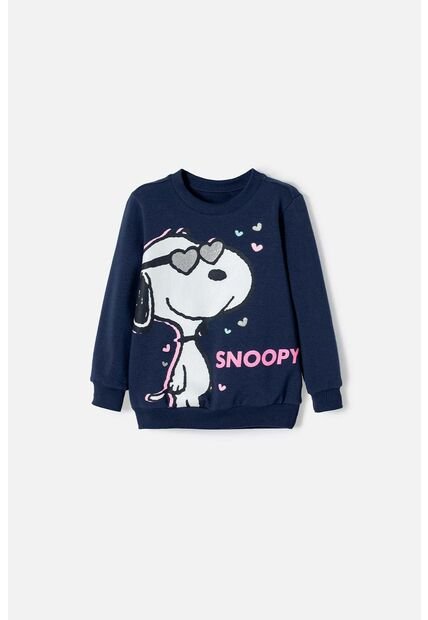 Buzo De Snoopy Cerrado Azul Para Niña 2T A 5T 5T