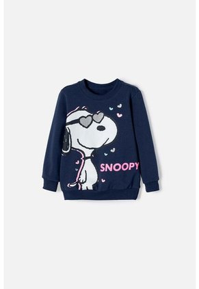Buzo De Snoopy Cerrado Azul Para Niña 2T A 5T 5T