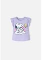 Camiseta De Snoppy Manga Corta Lila Para Niña 2T A 5T 5T de Snoopy