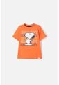Camiseta De Snoopy Manga Corta Naranja Para Niño 2T A 5T 4T de Snoopy