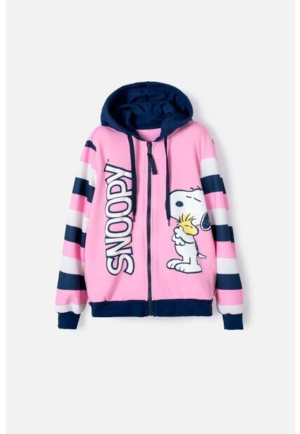 Buzo De Snoopy Con Cierre Rosado Para Niña 4