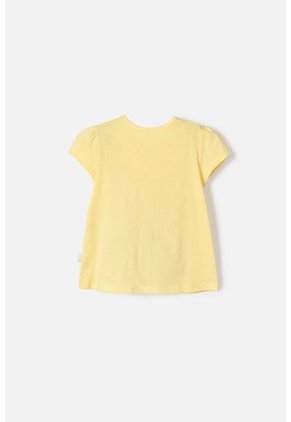 Camiseta De Snoopy Manga Corta Amarilla Para Niña 2T A 5T 3T