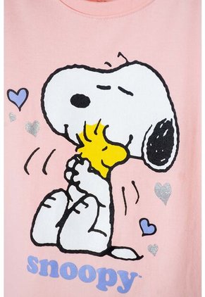 Camiseta De Snoopy Manga Corta Mandarina Para Niña 10