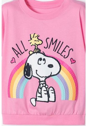 Camiseta De Snoopy Manga Corta Para Niña 2T A 5T 3T