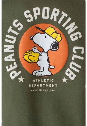 Buzo De Snoopy Con Cierre Y Capucha Verde Y Caqui Para Mujer XS