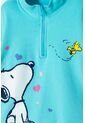 Buzo De Snoopy Azul Turquesa Con Cierre En Cuello Para Niña 8 de Snoopy