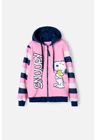 Buzo De Snoopy Con Cierre Rosado Para Niña 6 Snoopy