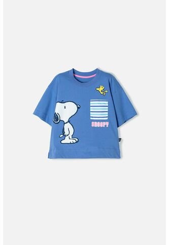 Camiseta De Snoopy Hortensia Con Bolsillo Delantero Para Niña 4 Snoopy