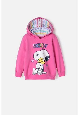 Buzo De Snoopy Con Capucha Rosado Para Niña 2T A 5T 4T Snoopy