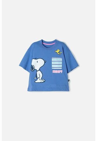 Camiseta De Snoopy Hortensia Con Bolsillo Delantero Para Niña 4 Snoopy