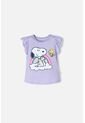 Camiseta De Snoppy Manga Corta Lila Para Niña 2T A 5T 2T de Snoopy