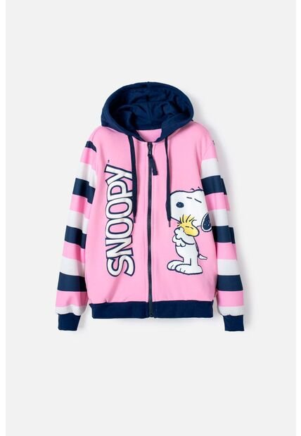 Buzo De Snoopy Con Cierre Rosado Para Niña 12