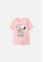 Camiseta De Snoopy Manga Corta Mandarina Para Niña 8 de Snoopy