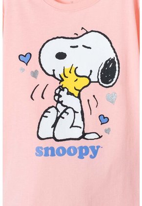 Camiseta De Snoopy Manga Corta Mandarina Para Niña 8
