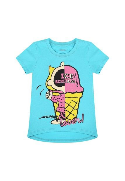 Camiseta Estampada Para Niña Aguamarina Snoopy 