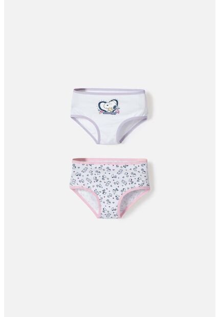 Pack X2 Panties De Snoopy Multicolor Para Niña 2T A 5T 5T