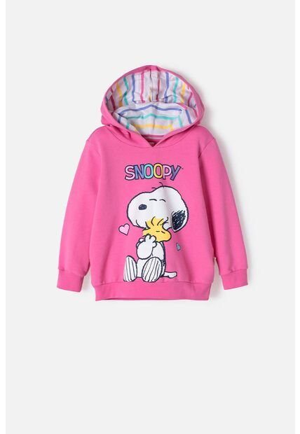 Buzo De Snoopy Con Capucha Rosado Para Niña 2T A 5T 4T