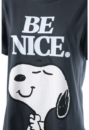 Pijama De Snoopy Gris Y Azul Claro De Pantalón Largo Para Mujer XS