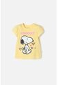 Camiseta De Snoopy Manga Corta Amarilla Para Niña 2T A 5T 3T de Snoopy