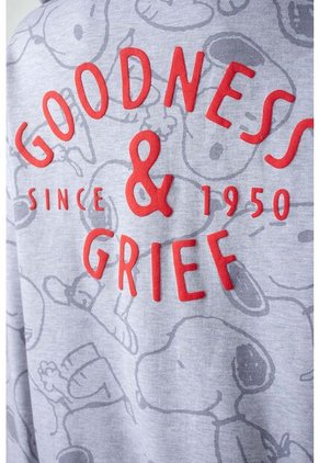 Buzo De Snoopy Gris Con Cierre Frontal Para Mujer S