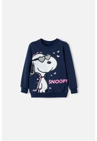 Buzo De Snoopy Cerrado Azul Para Niña 2T A 5T 3T Snoopy