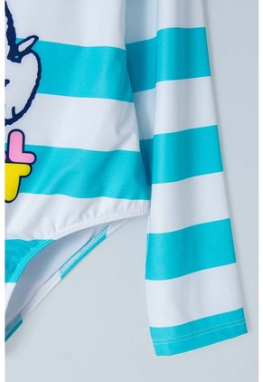 Vestido De Baño De Snoopy Blanco Y Turquesa Con Estampado Para Niña 10