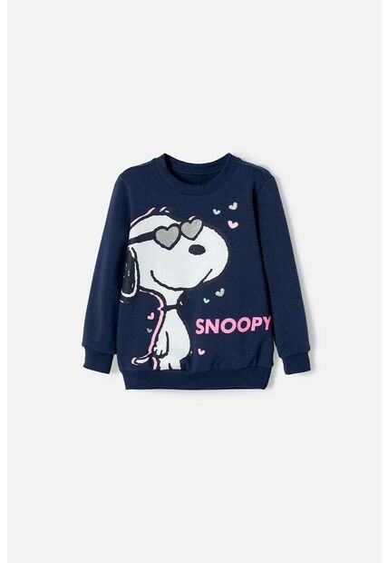 Buzo De Snoopy Cerrado Azul Para Niña 2T A 5T 4T